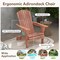 Folding Adirondack Chair Set of 2 with High Backrest and Wide Armrests